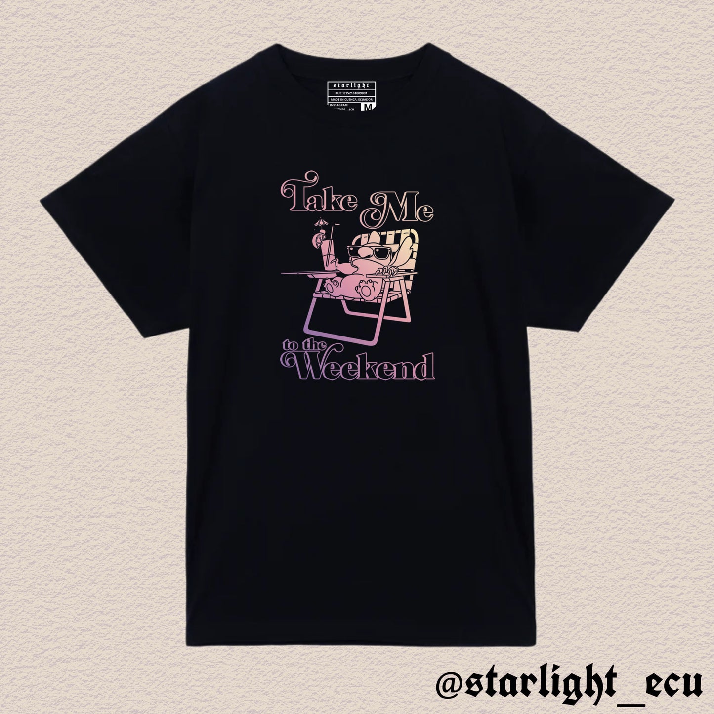 Camiseta take me to the weekend stitch