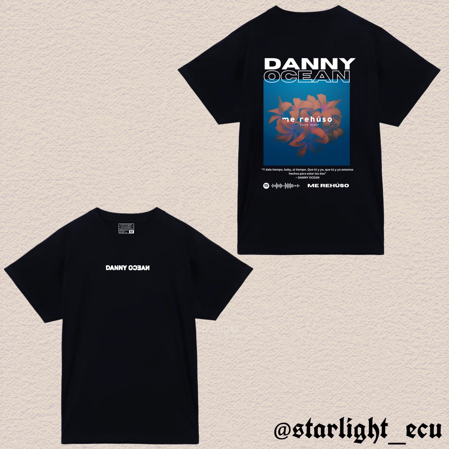 Camiseta blanco/negro me rehúso Danny ocean
