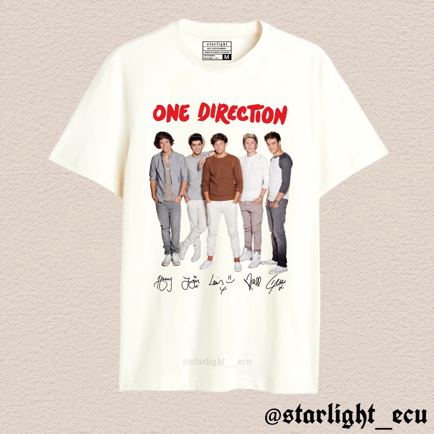 Camiseta roja/beige one direction