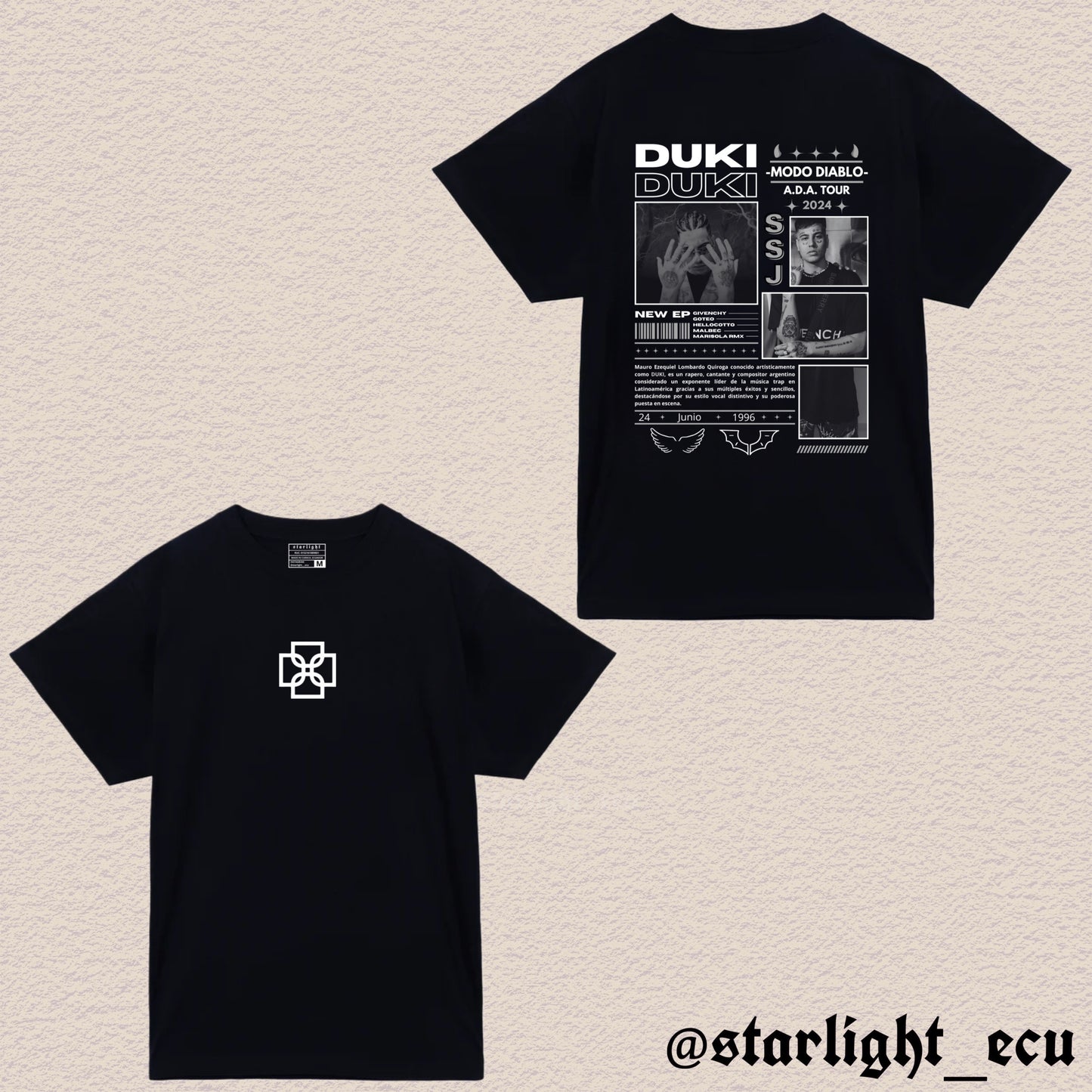 Camiseta Duki b/n