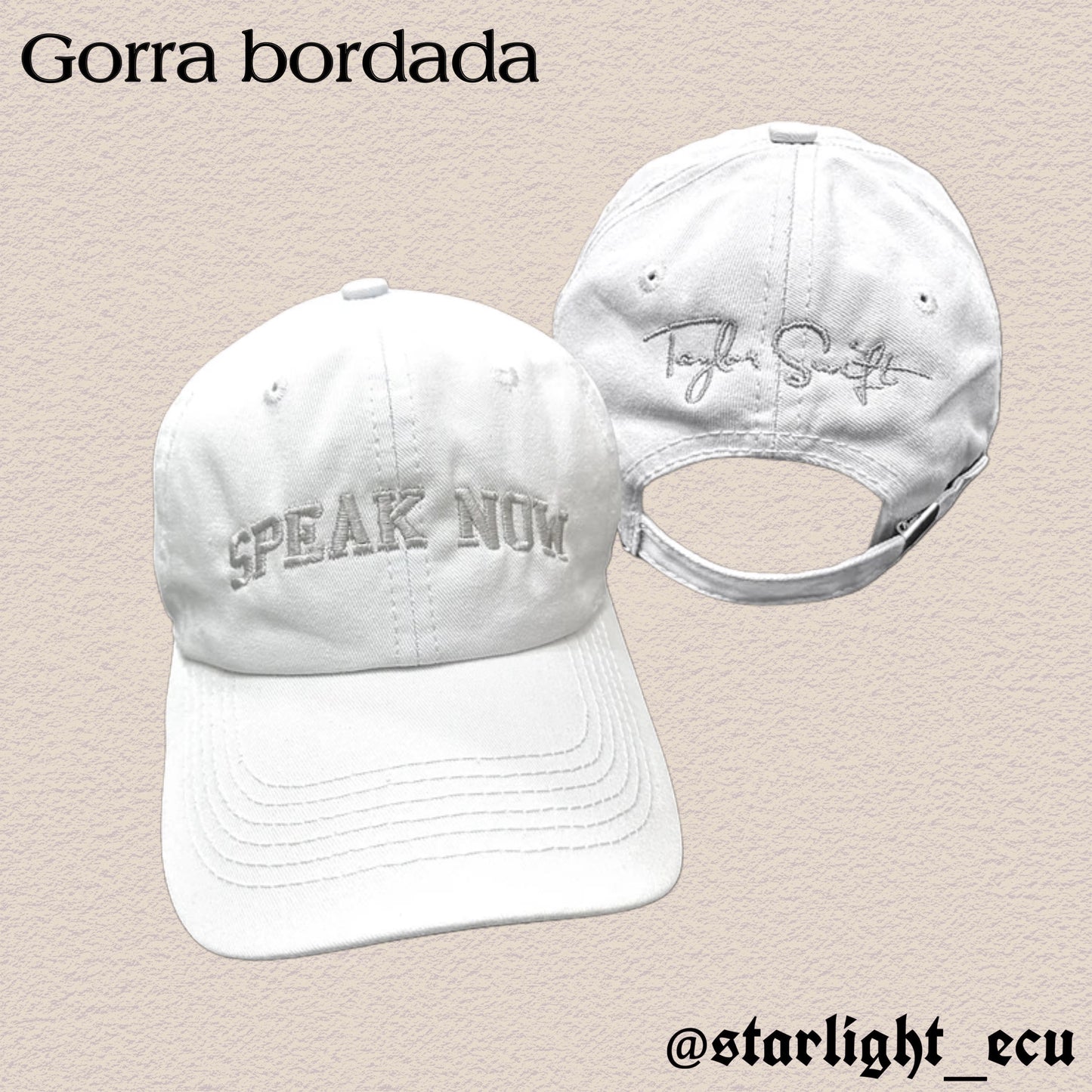 Gorra bordada speak now