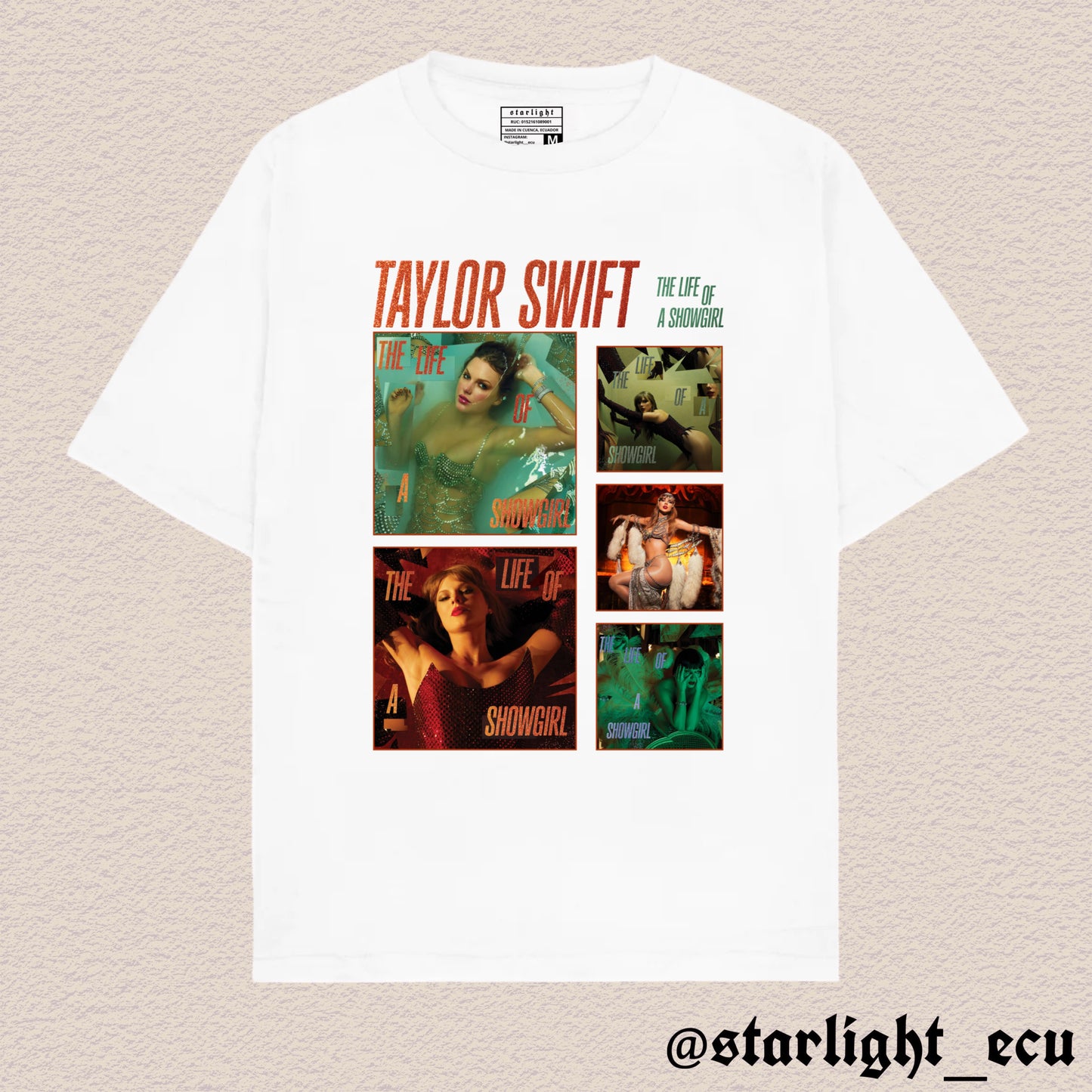 Camiseta negra/blanca the life of a showgirl