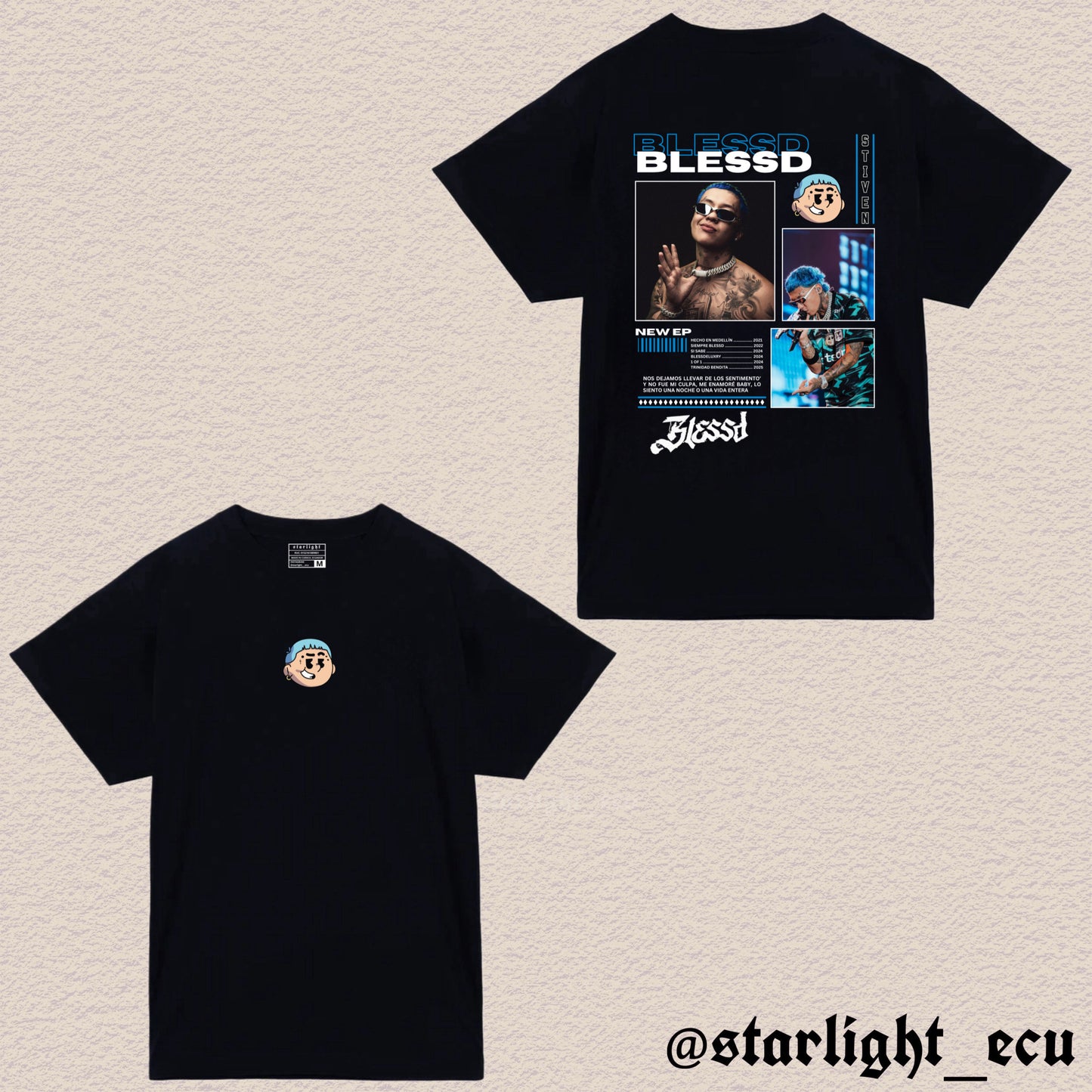 Camiseta blanco/negro Blessd