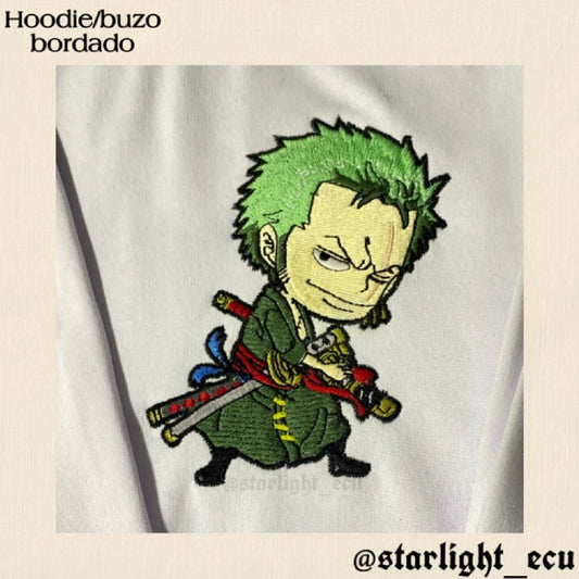 Hoodie/buzo bordado zoro one piece