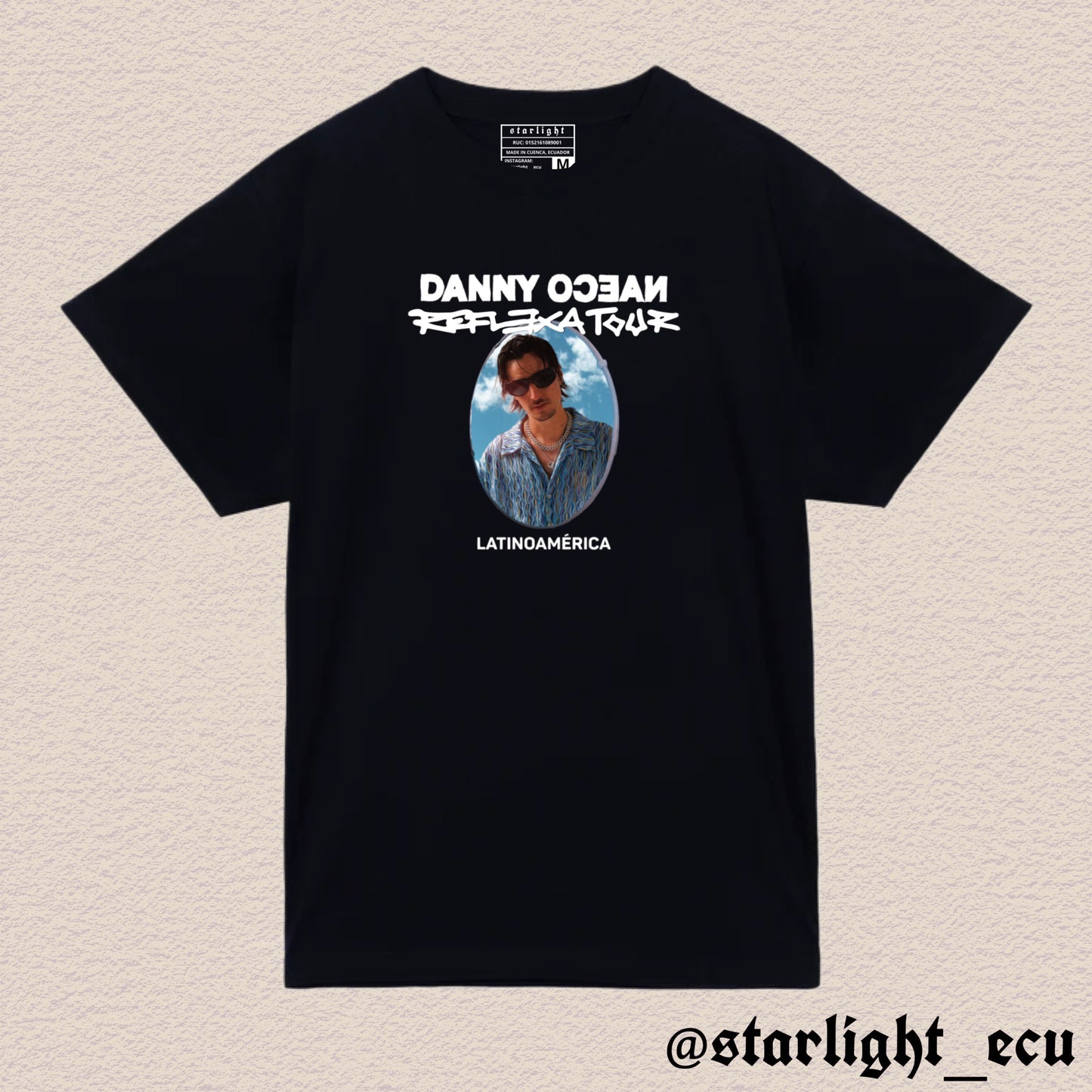 Camiseta blanco/negro reflexa tour Danny ocean