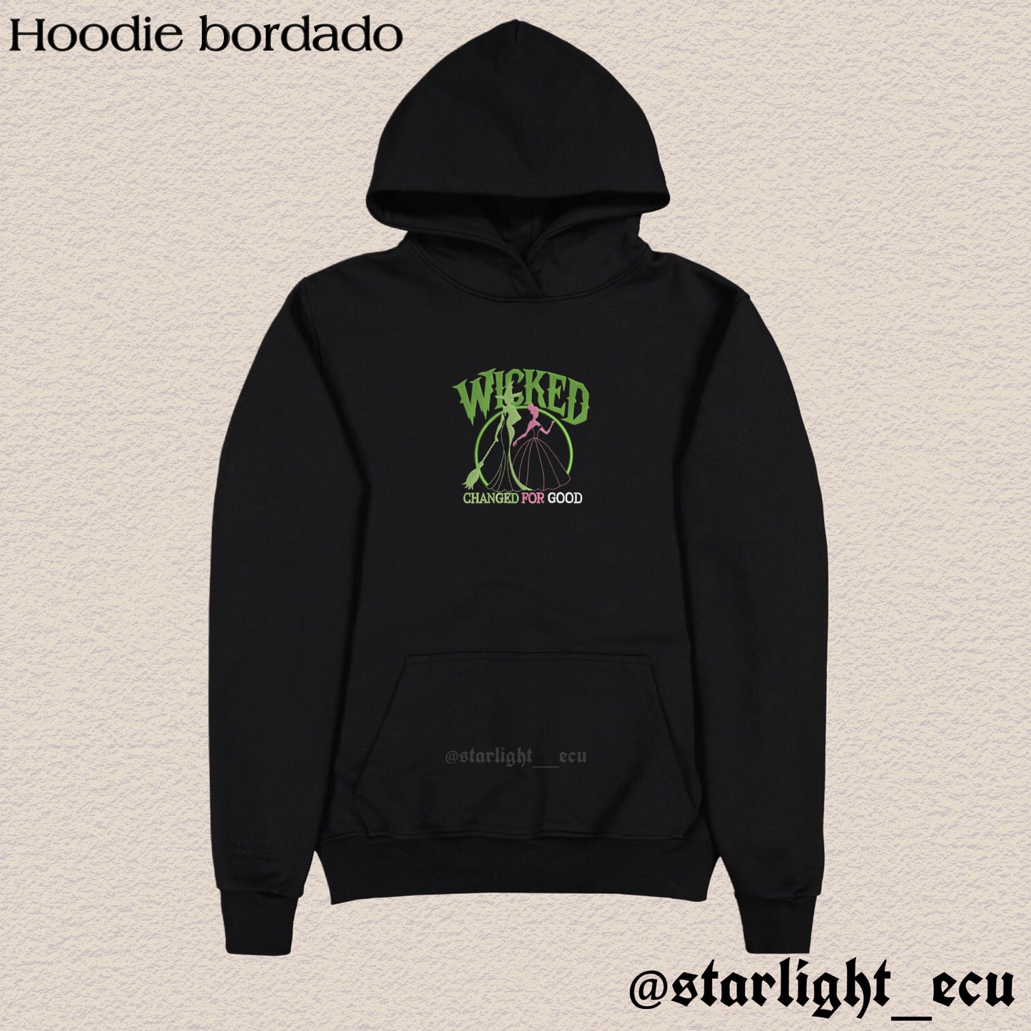 Hoodie bordado Elphaba & Glinda wicked