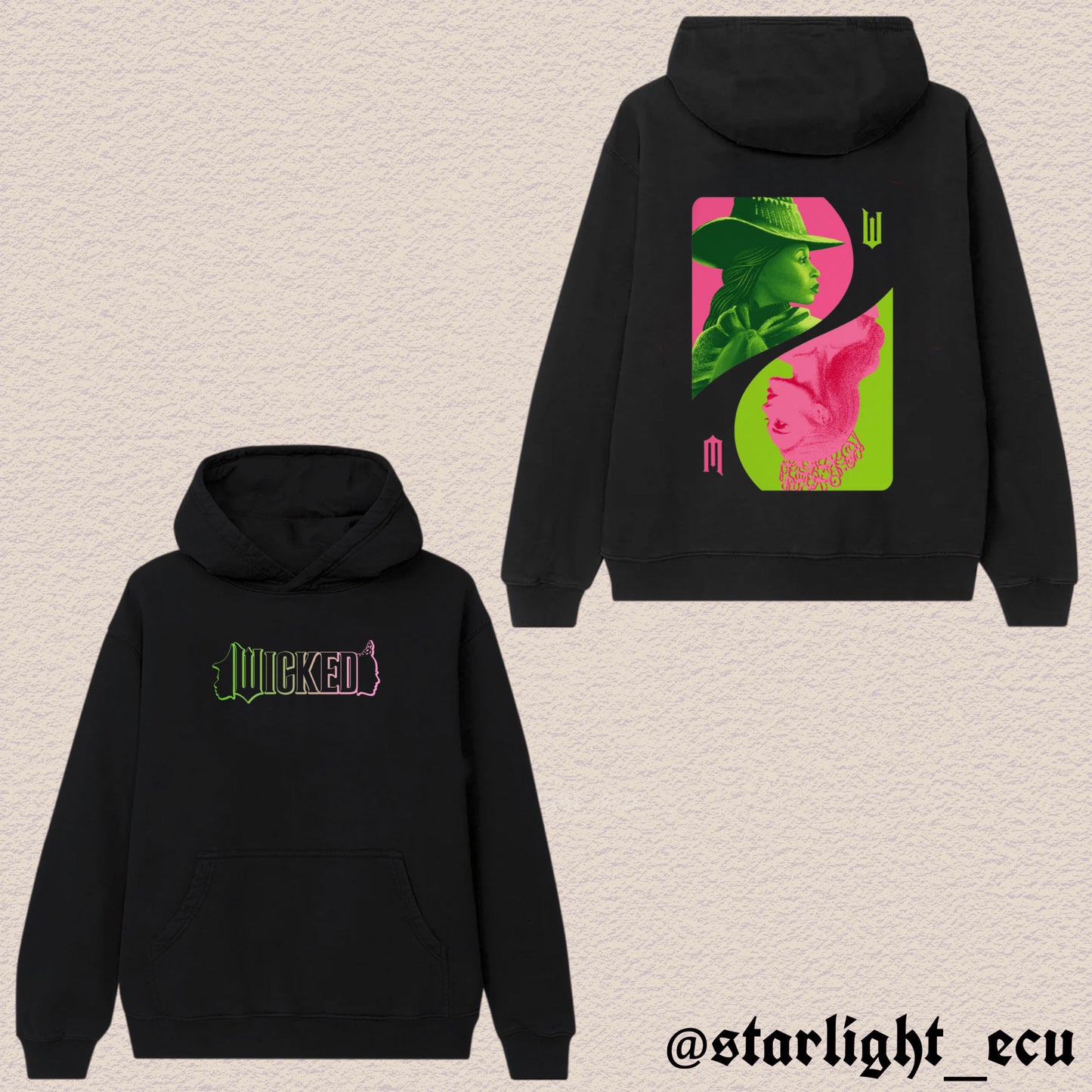 Hoodie wicked Elphaba & Glinda