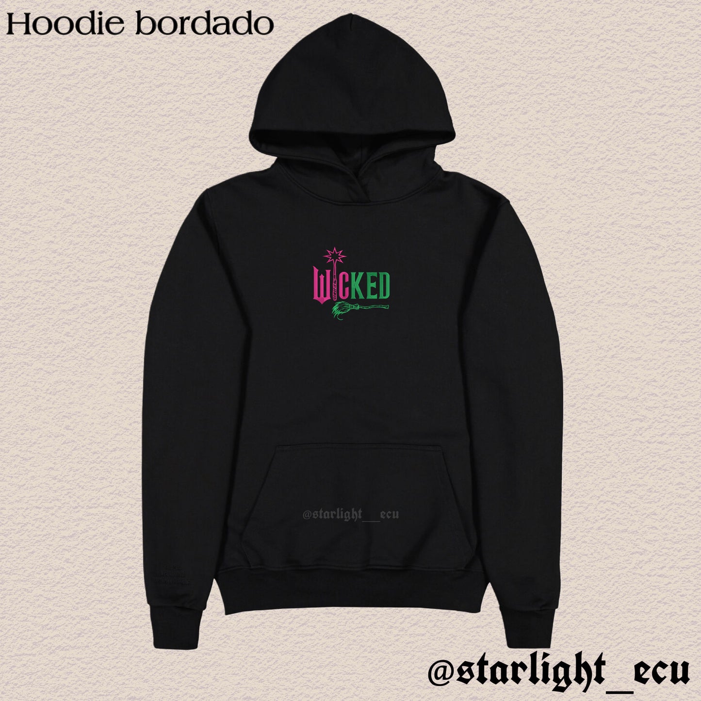 Hoodie bordado Elphaba & Glinda wicked