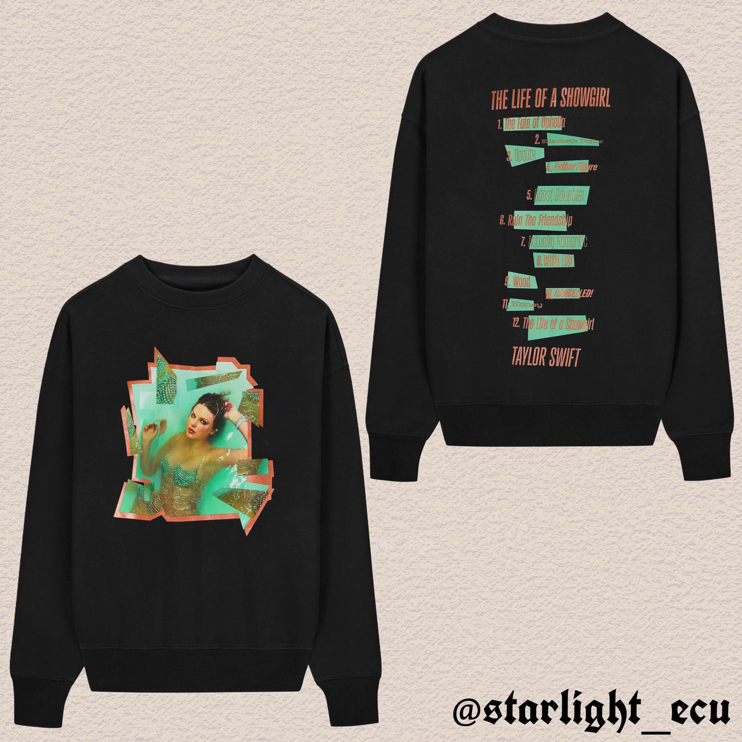 Buzo/Hoodie sin bolsillo the life of a showgirl track list