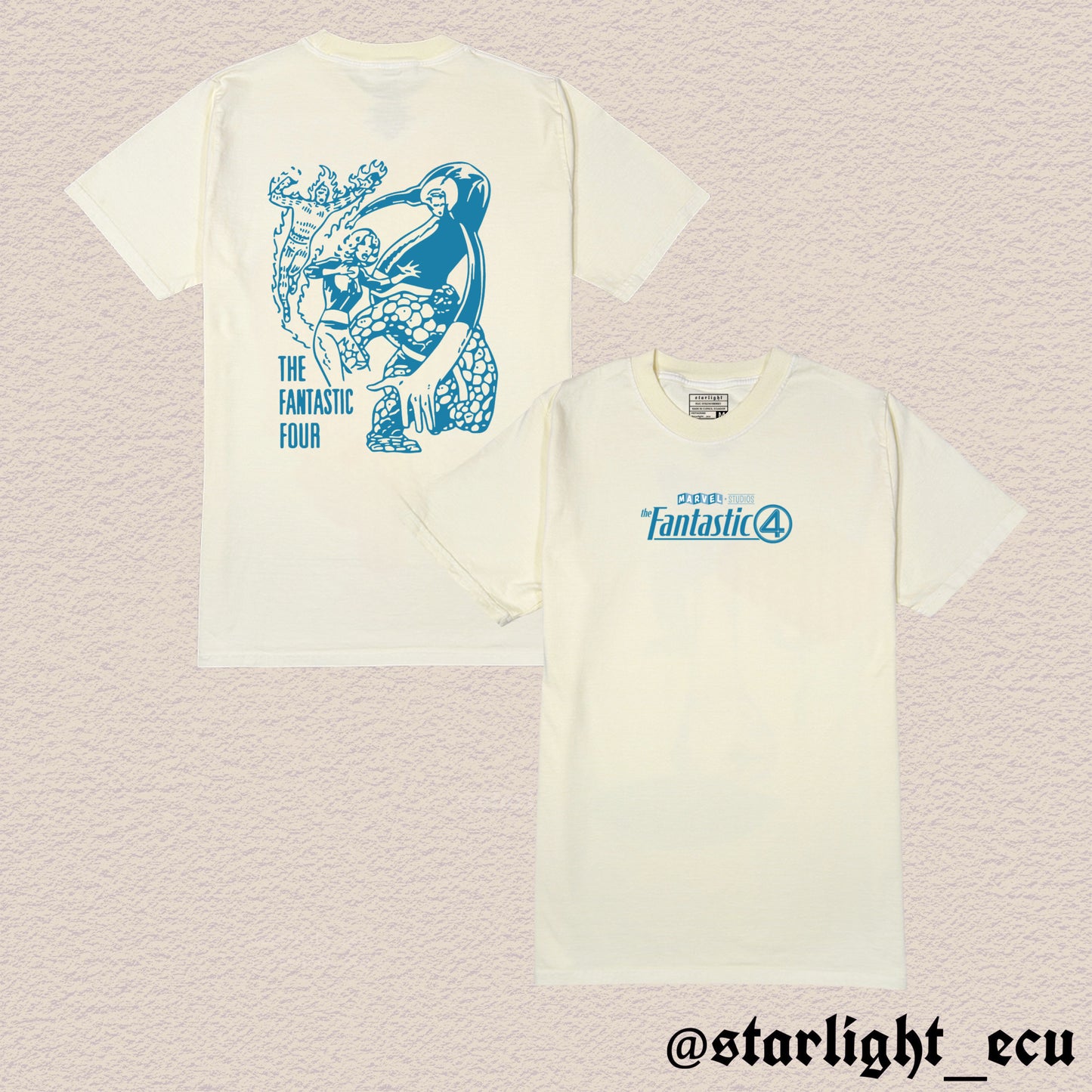 Camiseta beige / negro los 4 fantásticos (fantastic four)