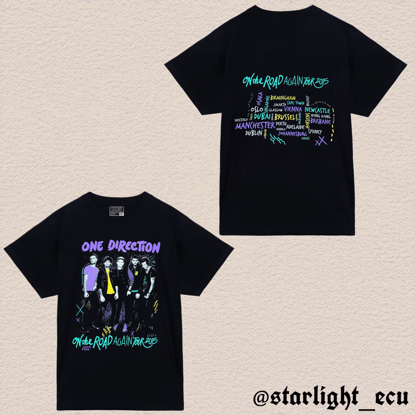Camiseta on the road again tour 2015 one direction