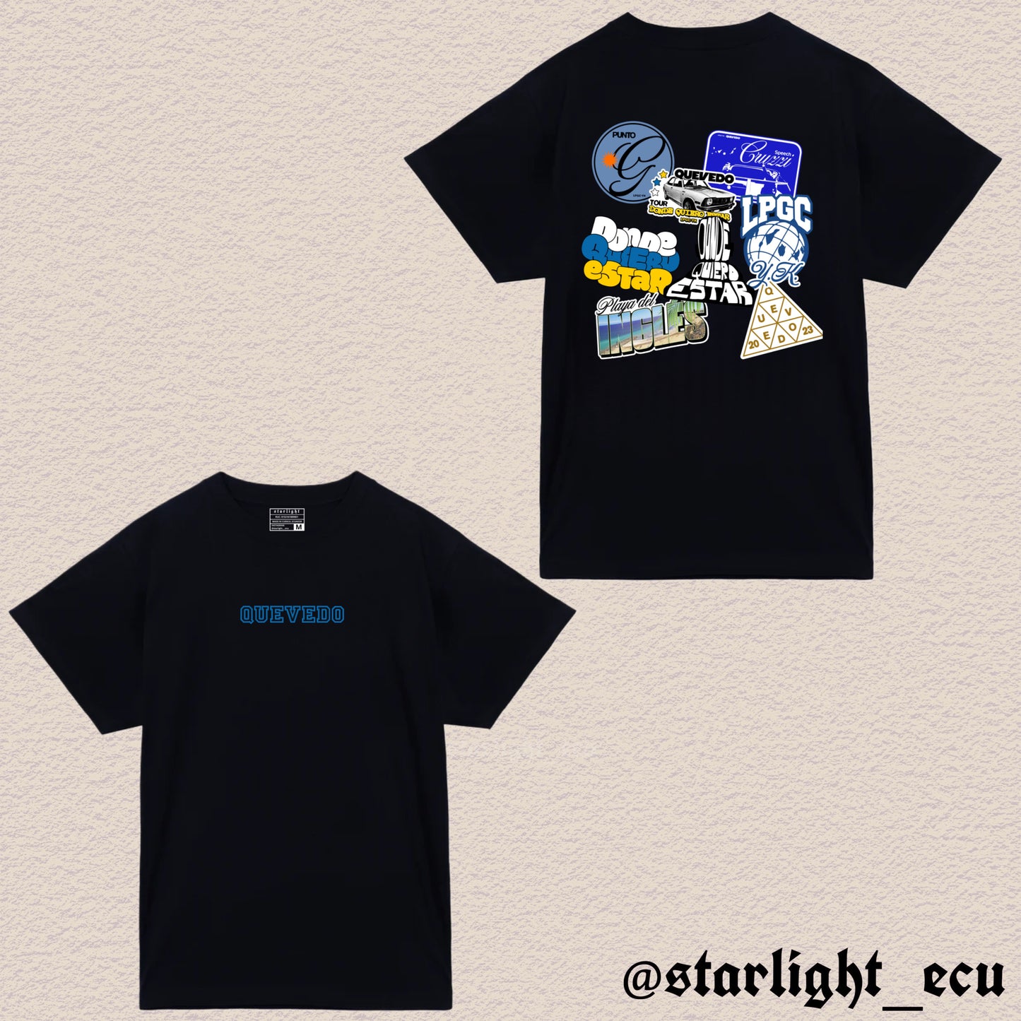 Camiseta negra/beige Quevedo LPGC