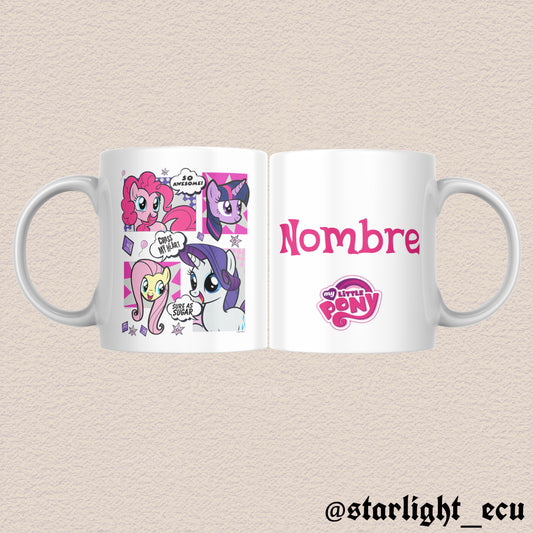 Taza my little pony nombre personalizado