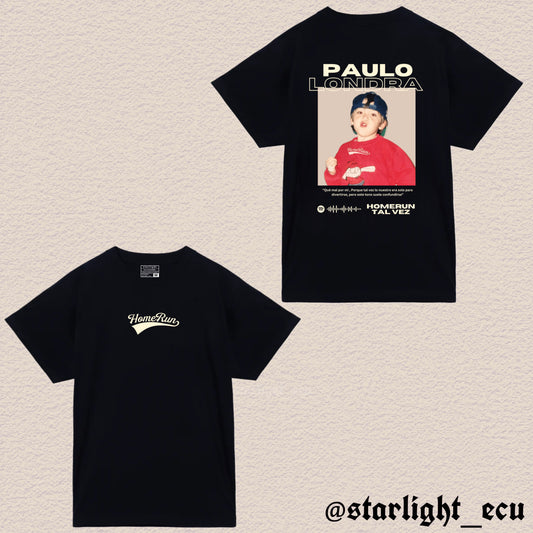 Camiseta negro/beige tal vez homerun Paulo Londra