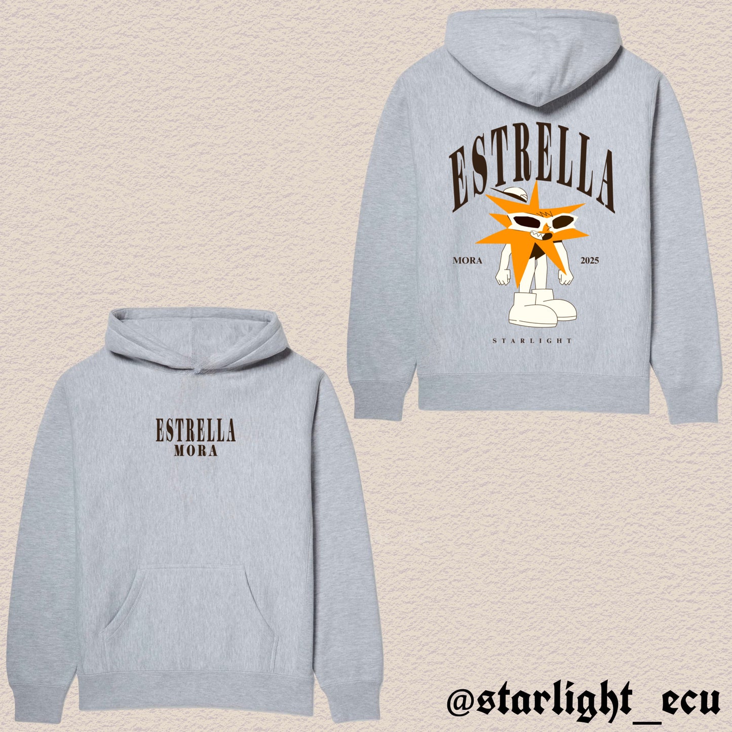 Hoodie estrella / media luna mora