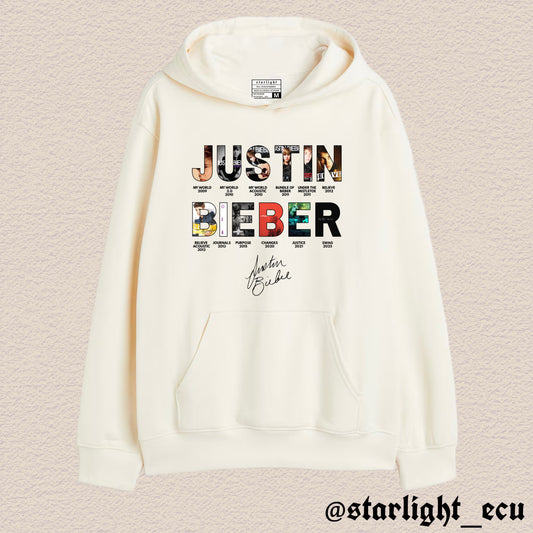 Hoodie beige/verde militar Justin Bieber albums