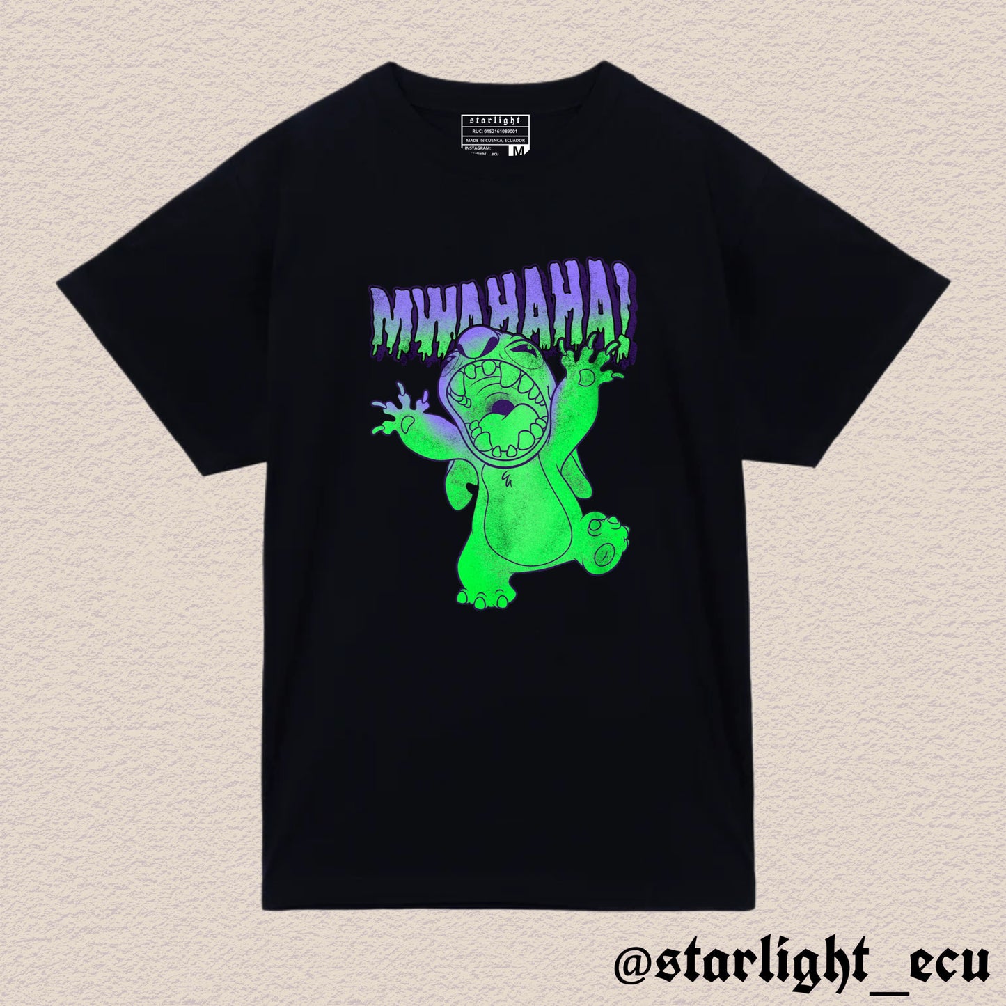 Camiseta mwahaha stitch