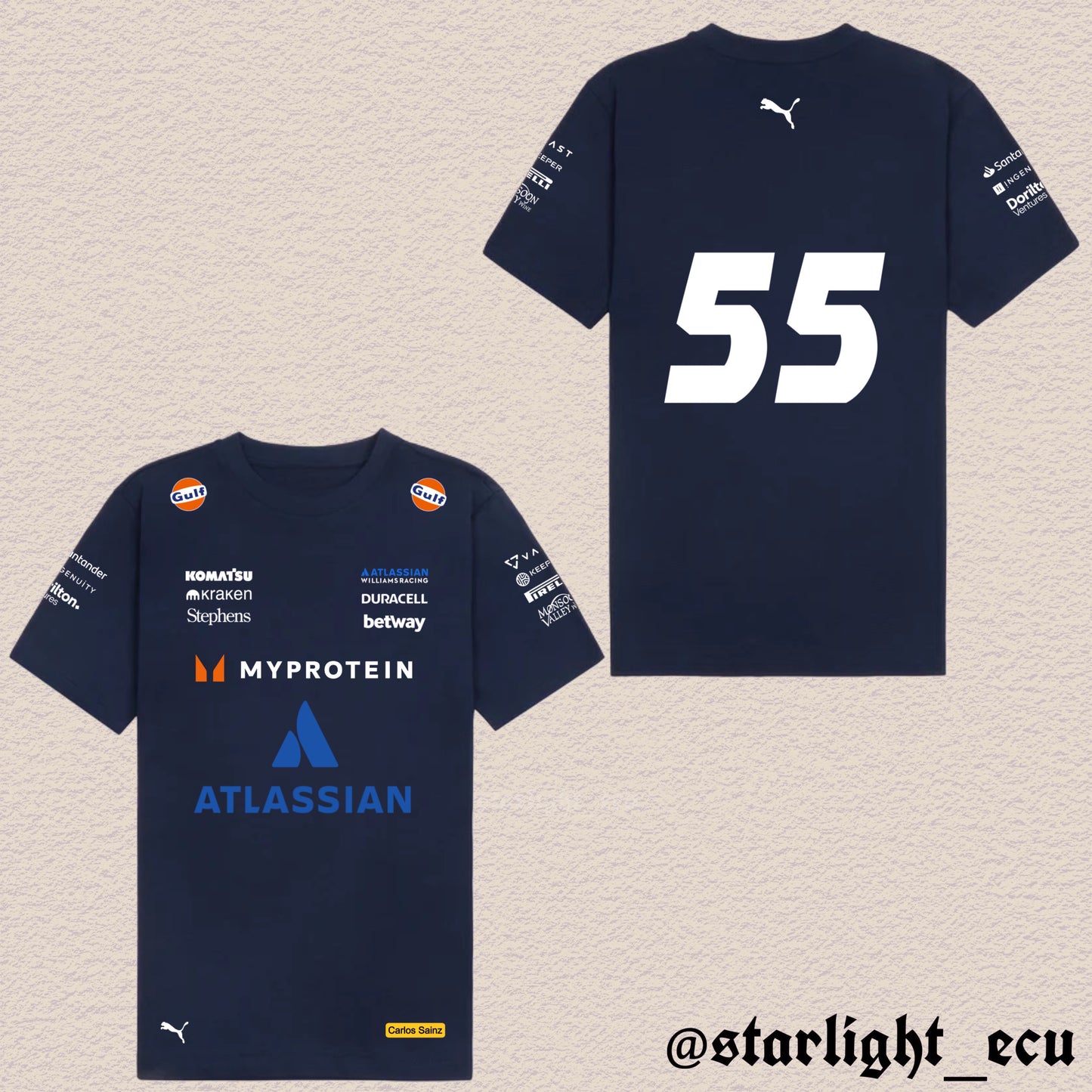 Camiseta Carlos Sainz 55 Williams racing