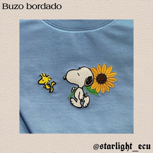 Buzo bordado snoopy sunflower
