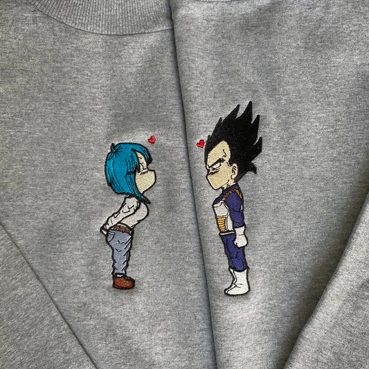 Buzos bordados vegeta & bulma