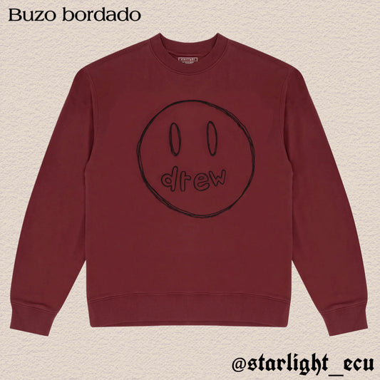 Buzo bordado drew face