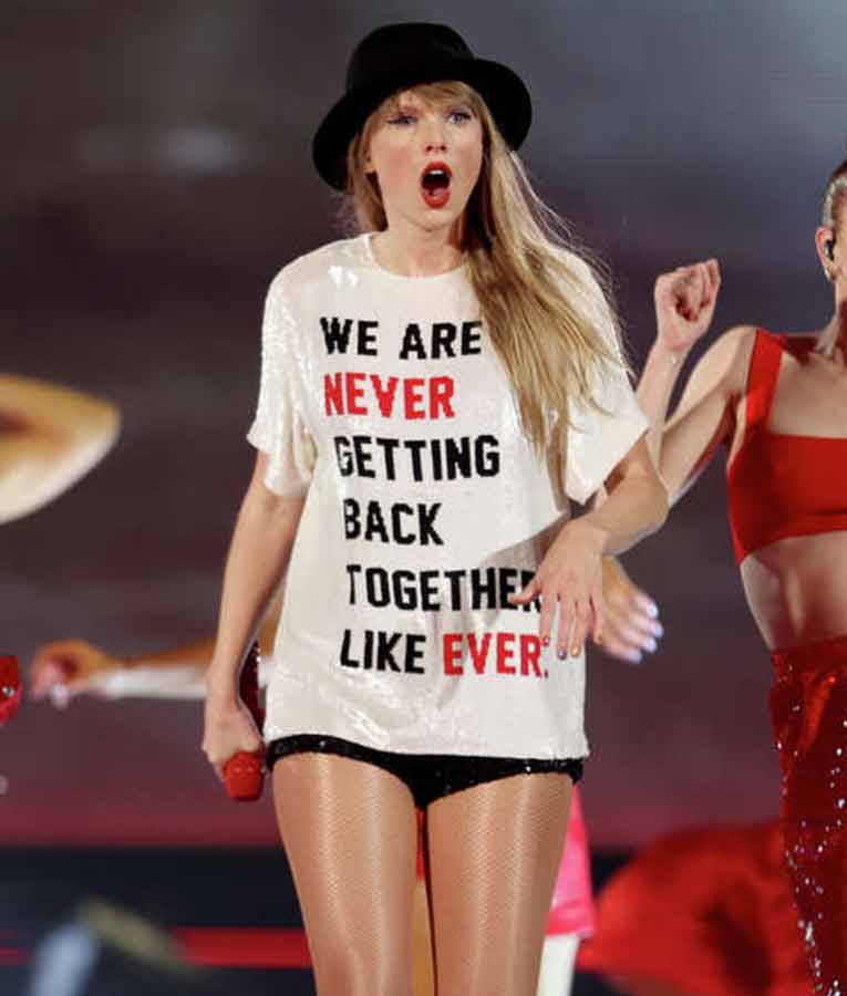 Camiseta we are never getting back together like ever