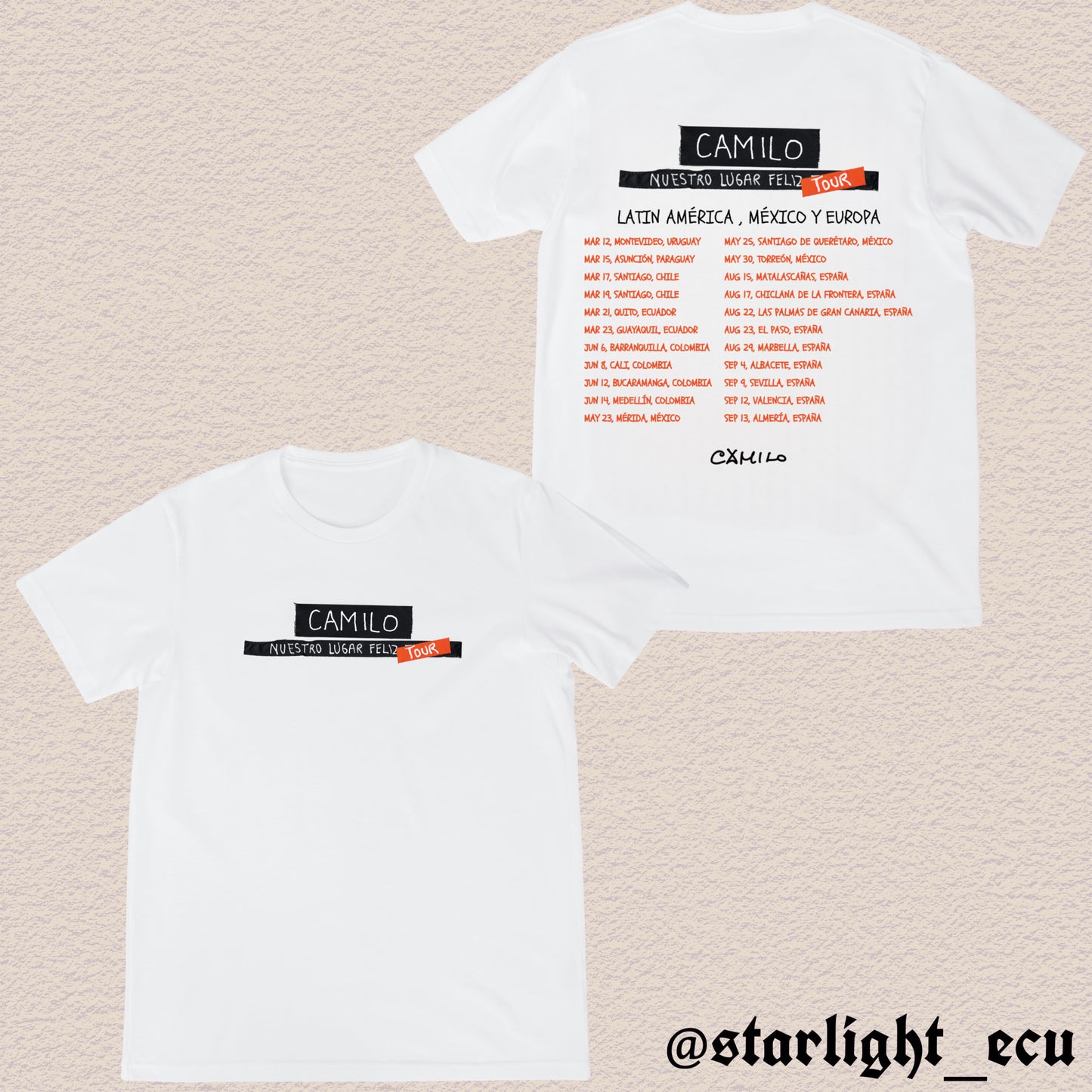 Camiseta Camilo nuestro lugar feliz tour