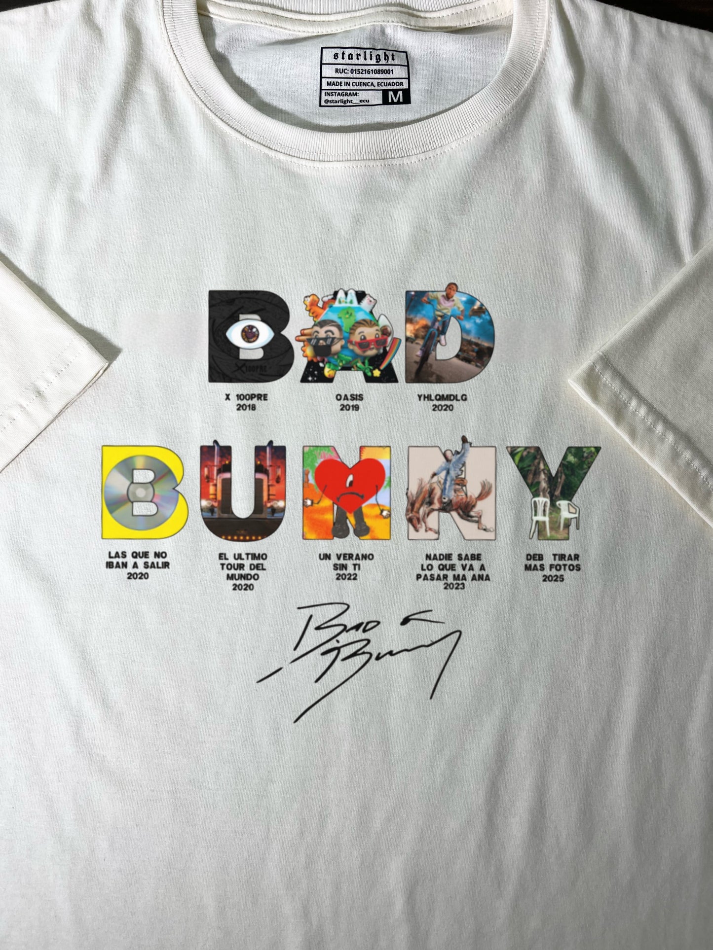 Camiseta bad bunny álbumes