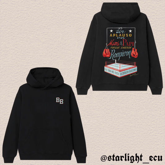 Hoodie negro/beige baile inolvidable bad bunny