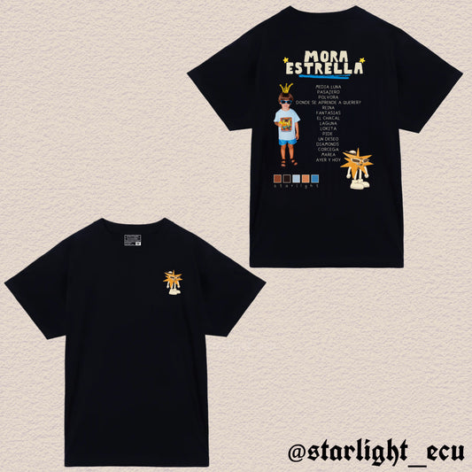 Camiseta negro / beige estrella mora