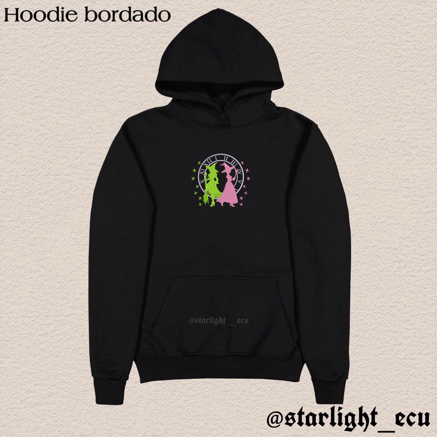 Hoodie bordado Elphaba & Glinda wicked