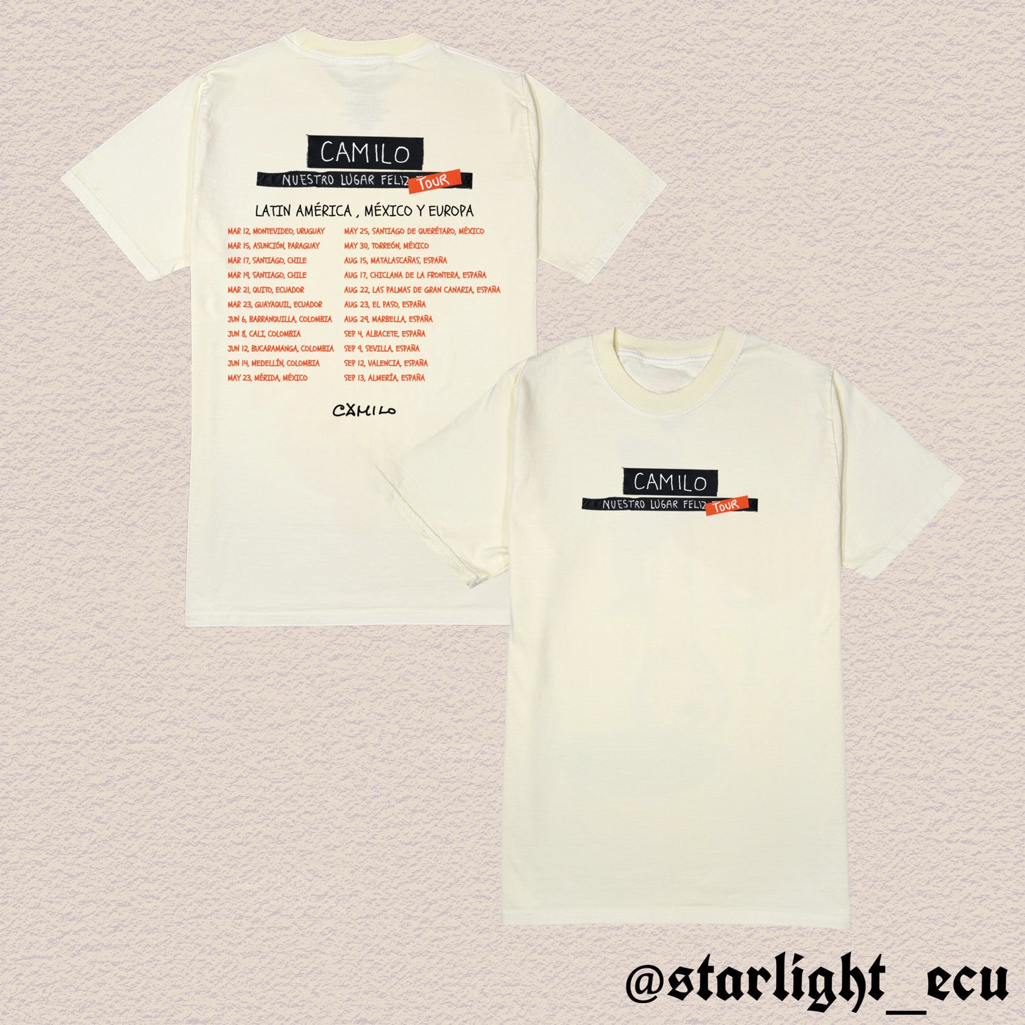 Camiseta Camilo nuestro lugar feliz tour