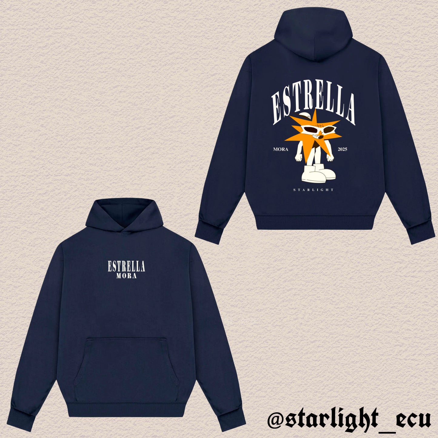 Hoodie estrella / media luna mora