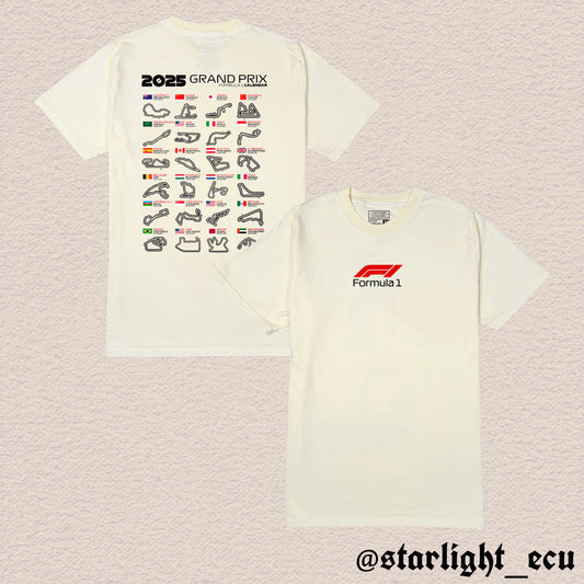 Camiseta formula 1 2025 calendar
