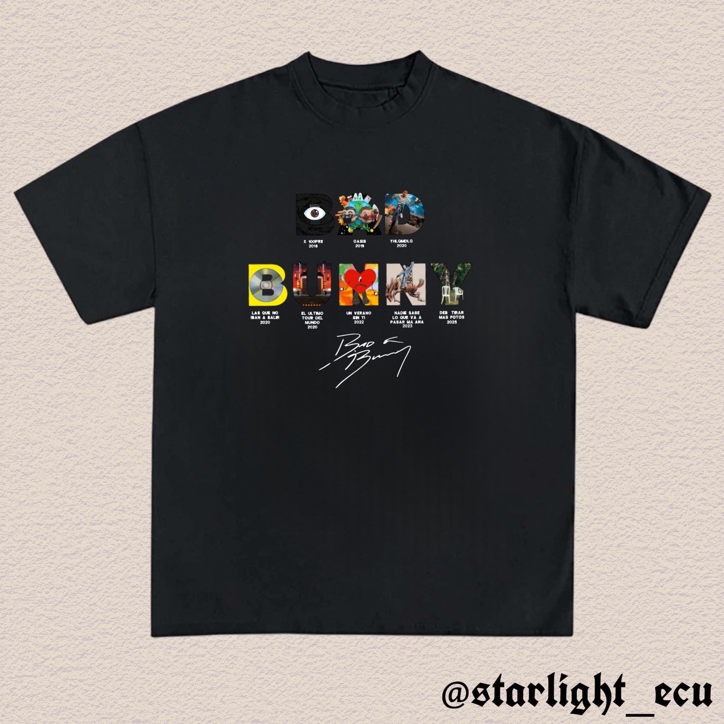 Camiseta bad bunny álbumes