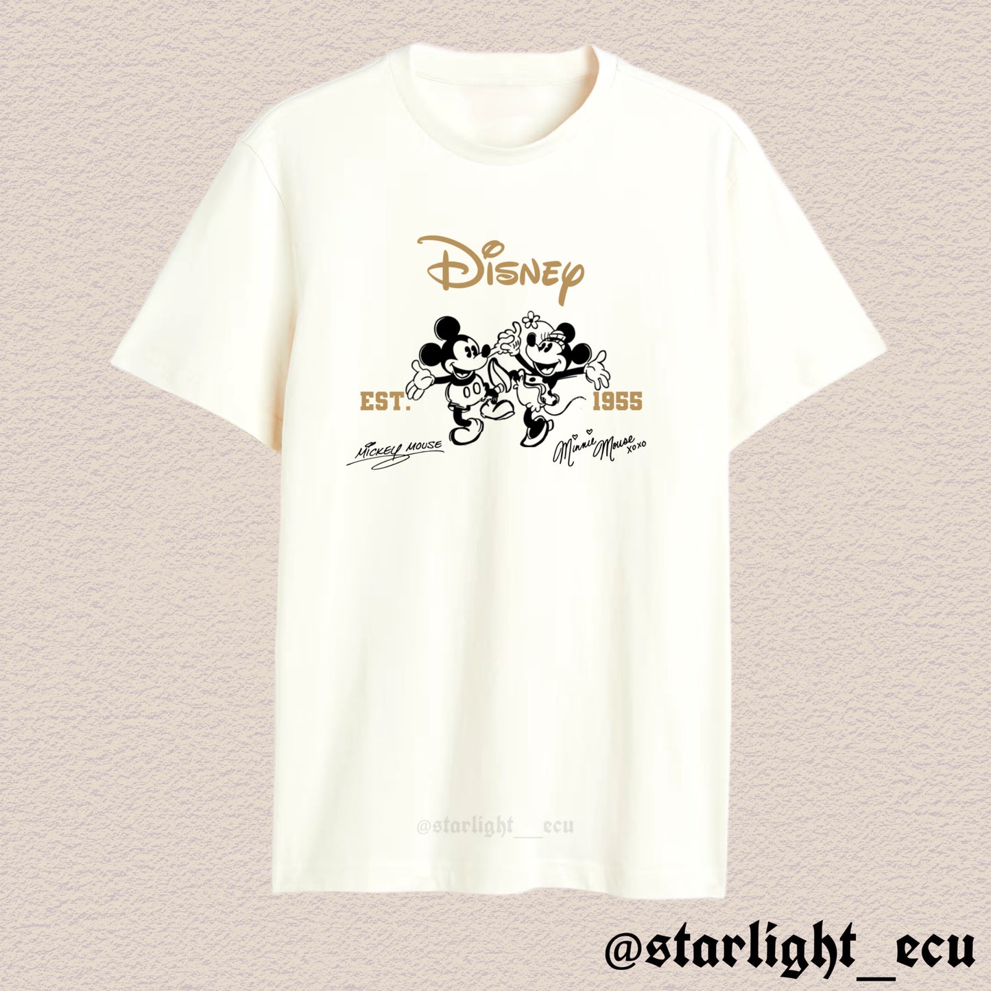 Camiseta Disneyland letras doradas