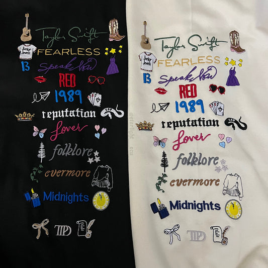 Hoodie/buzo bordado Taylor’s version y albums