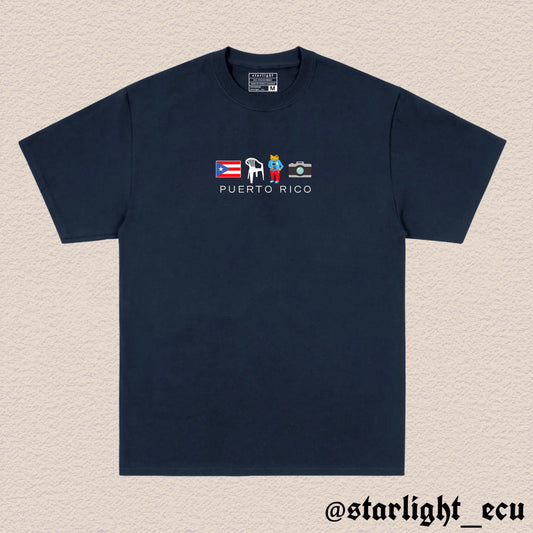 Camsieta azul marino/negro Puerto Rico bad bunny dtmf