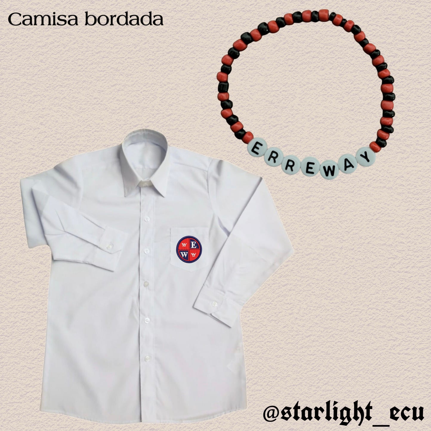 Camisa bordada + pulsera erreway elite way school