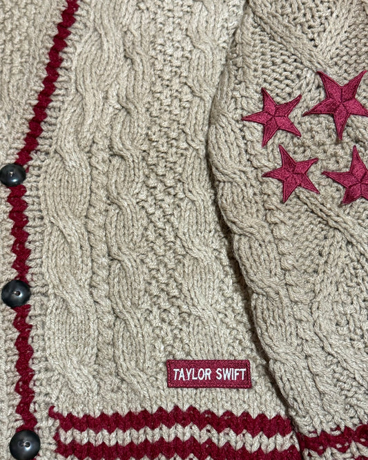 Cardigan holiday red